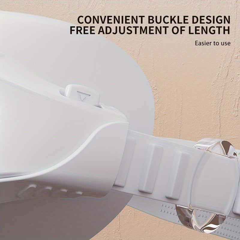 Waterproof Anti-Fog Swimming Goggles for Men and Women Black PC Large Frame