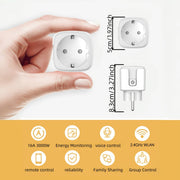 European Standard WiFi Smart Plug with Power Meter 16A Voice Control Mobile App Remote Control