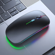Wireless Rechargeable LED Mouse with Dual Mode, Silent, Ergonomic, for Laptop Desktop Tablet
