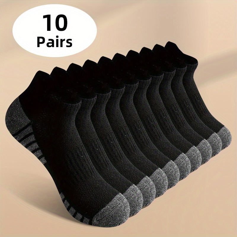 Men's Knitted Low Cut Socks Pack of 10 Breathable Anti-Odor Sweat Absorption Spring Summer