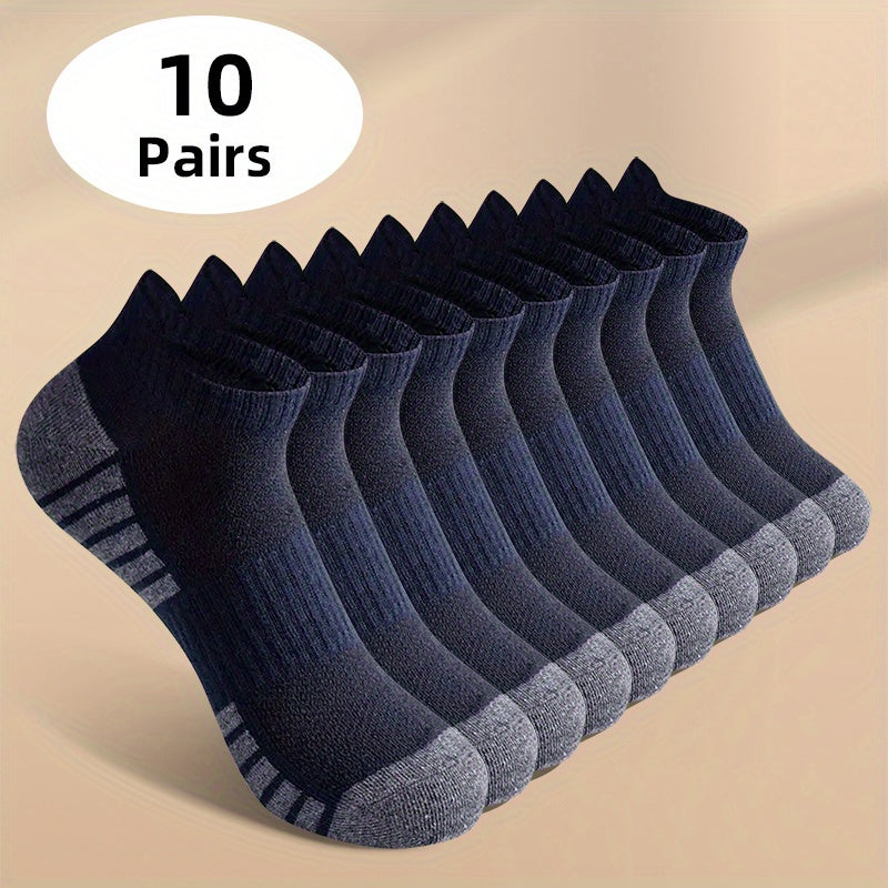 Men's Knitted Low Cut Socks Pack of 10 Breathable Anti-Odor Sweat Absorption Spring Summer