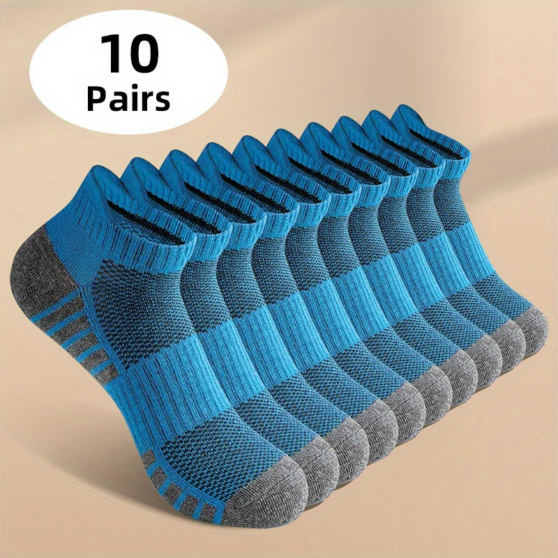 Men's Knitted Low Cut Socks Pack of 10 Breathable Anti-Odor Sweat Absorption Spring Summer