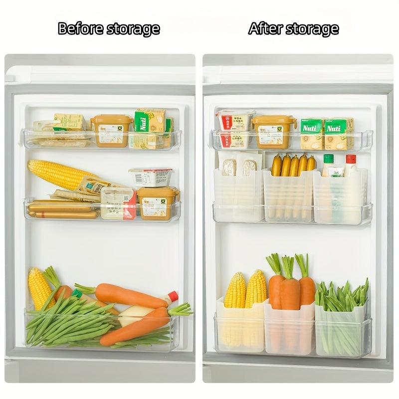 Six Pack Clear Plastic Refrigerator Storage Containers Stackable Food Bins