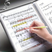 A4 Black Piano Sheet Music Folder 20/30 Pages Double-Sided Choir Marching Band