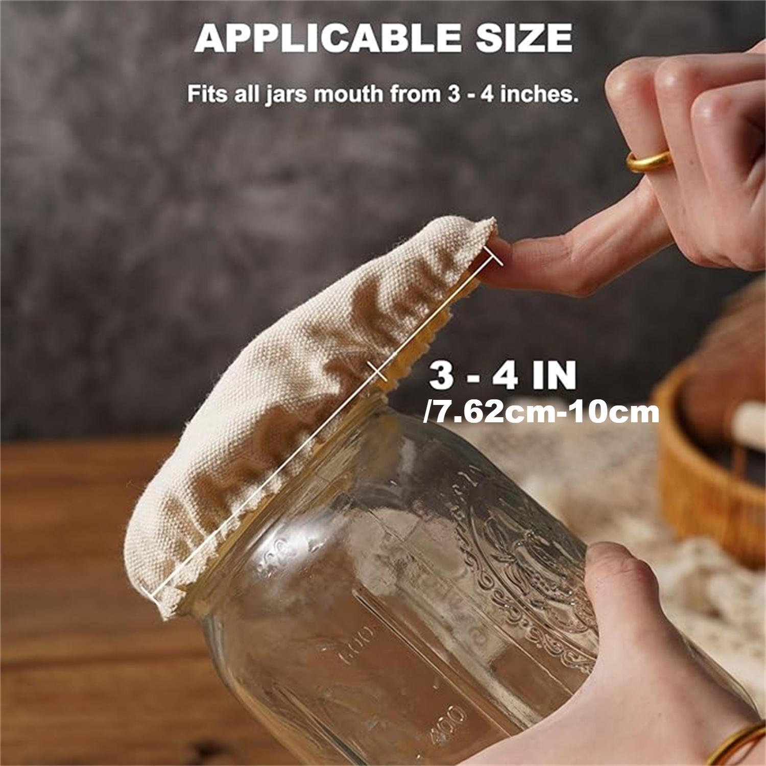 Juego de 5 cubiertas de fermentación de tela de múltiples capas para frascos de 7.62-10.16cm