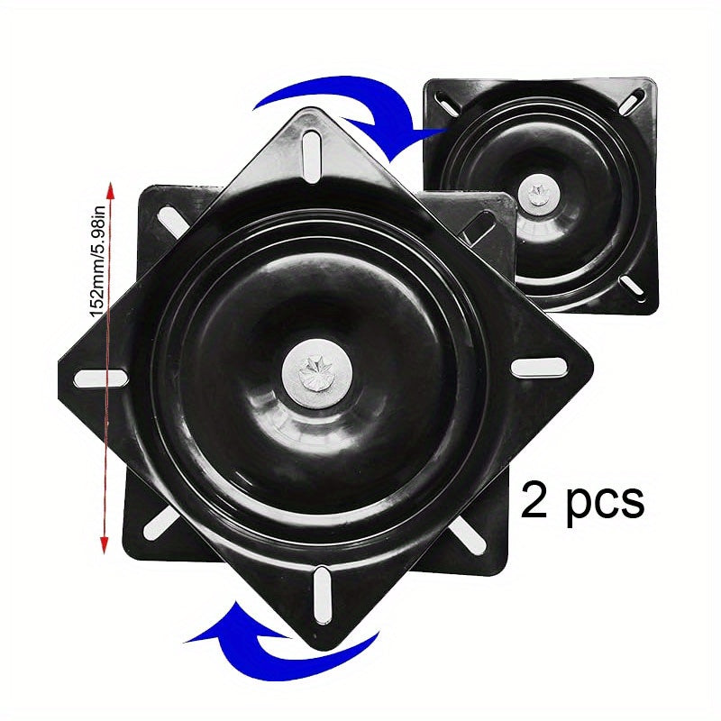 Placas giratorias de metal para taburetes de bar, set de 2, base giratoria con rodamientos de bolas, reemplazo