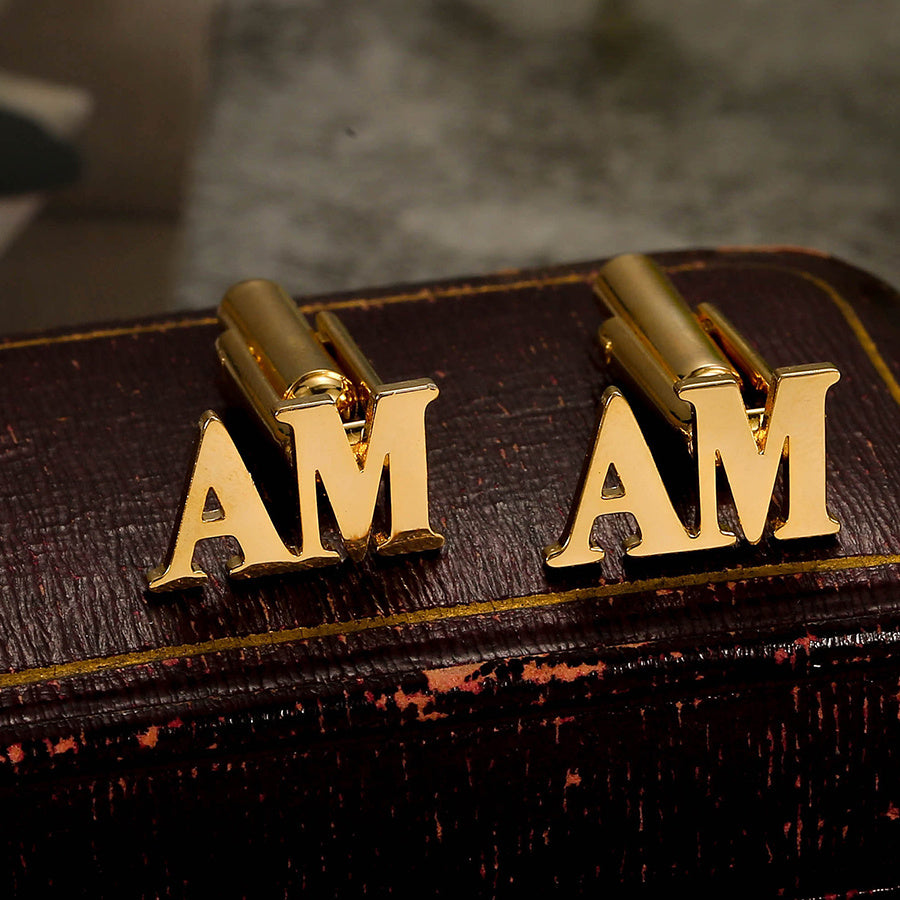Personalized Stainless Steel Name Cufflinks for Men Engraved Initials Gift for Husband or Father