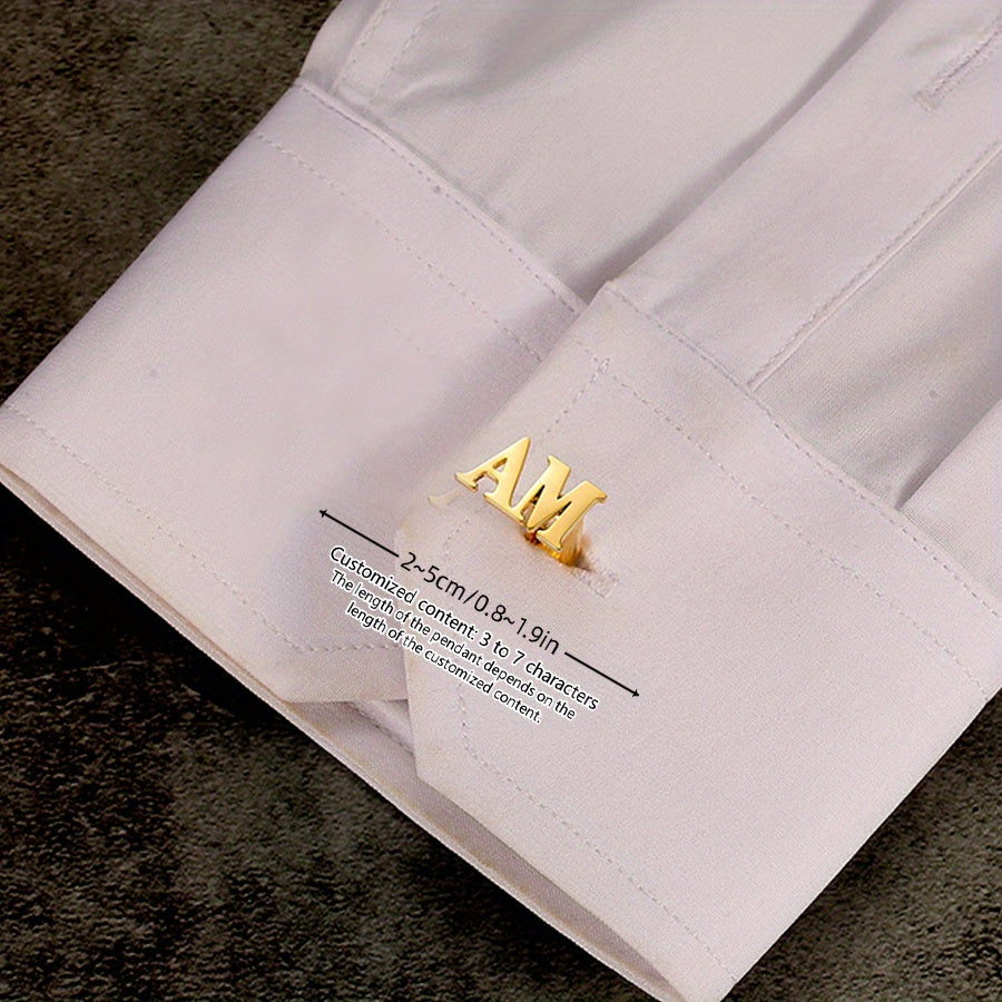 Personalized Stainless Steel Name Cufflinks for Men Engraved Initials Gift for Husband or Father