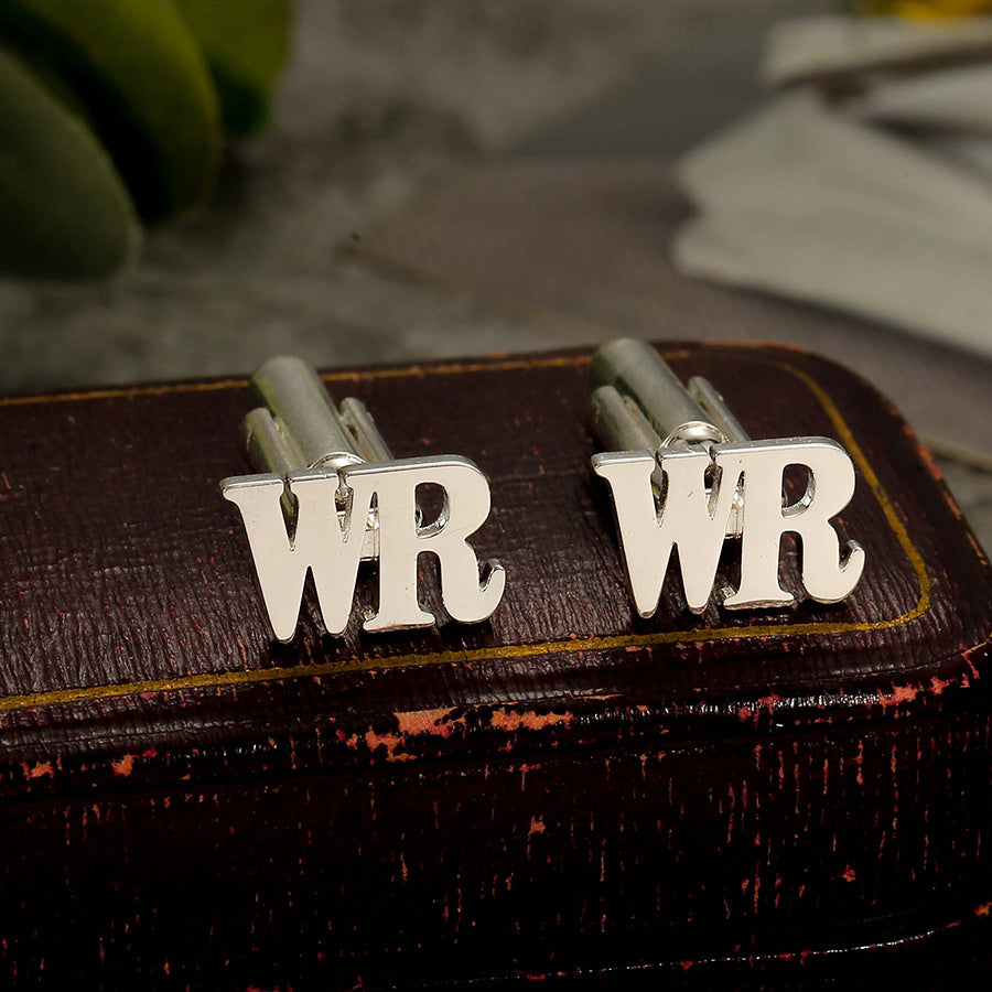 Personalized Stainless Steel Name Cufflinks for Men Engraved Initials Gift for Husband or Father