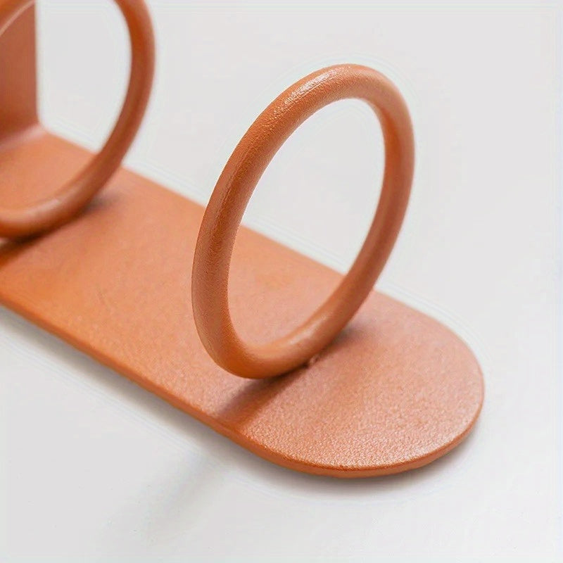 Wall-Mounted Iron Toothbrush Holder with Drainage in White Orange Black