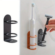Wall-Mounted Iron Toothbrush Holder with Drainage, Space-Saving, Multiple Colors