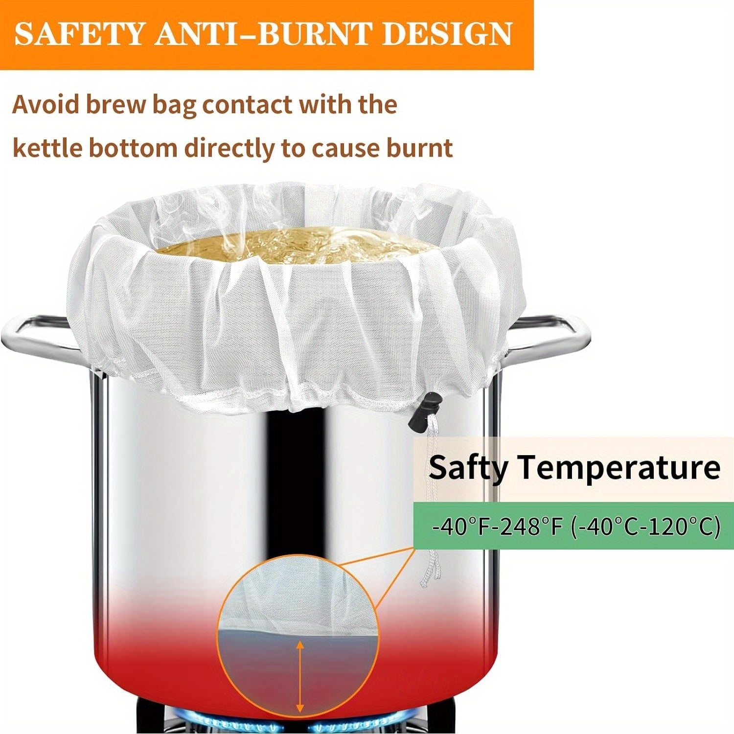 2-Pack Large Reusable Brewing Bags with Adjustable Drawstring for Home Brewing