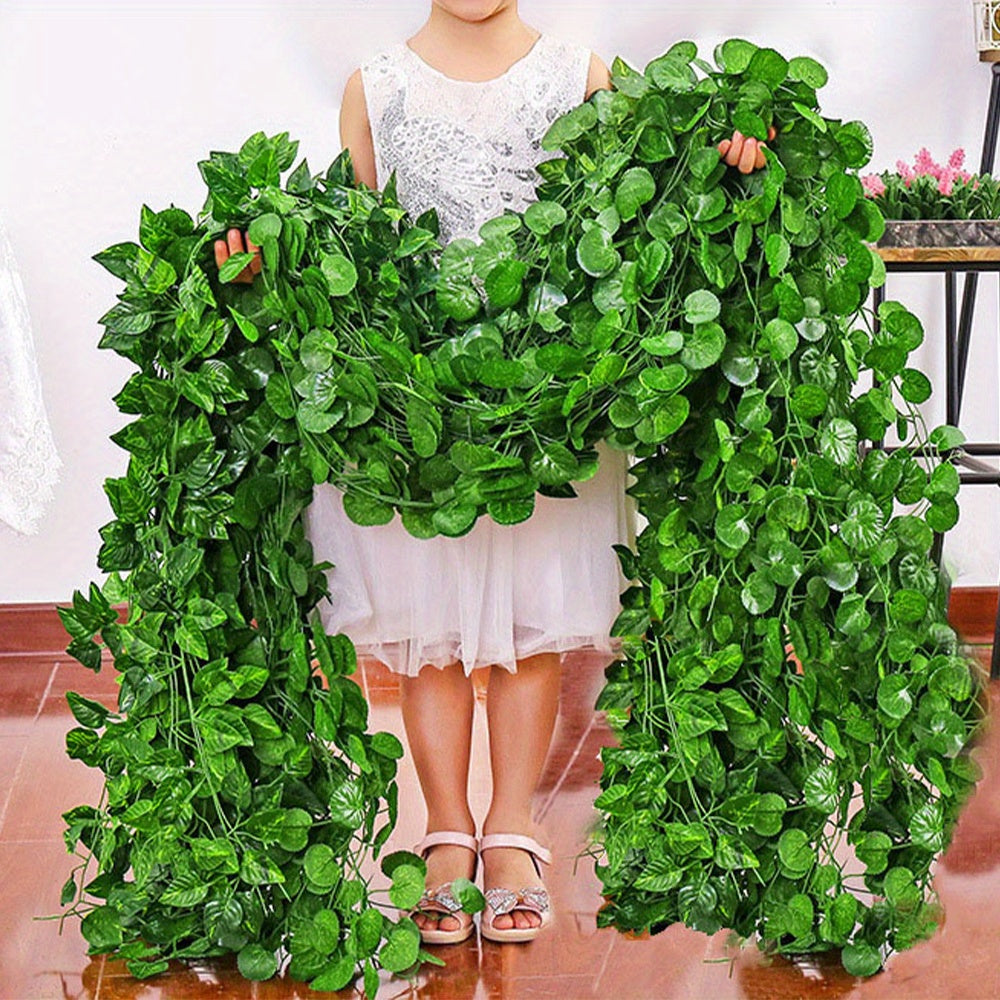 Sun'iy Ivy Vines 6-to'plam UV qarshilikli ichki va tashqi bezaklar uchun to'ylar va bahor