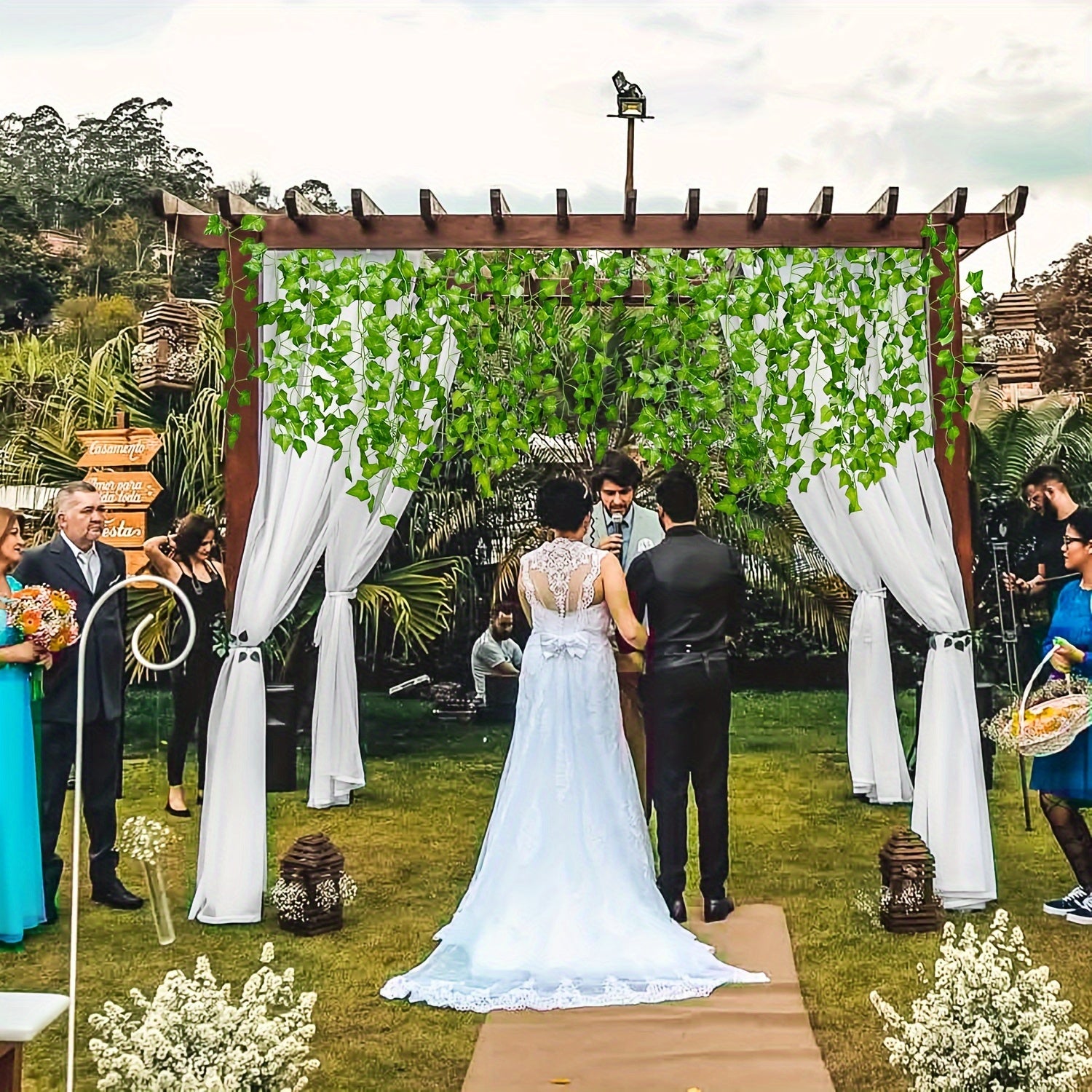 Sun'iy Ivy Vines 6-to'plam UV qarshilikli ichki va tashqi bezaklar uchun to'ylar va bahor