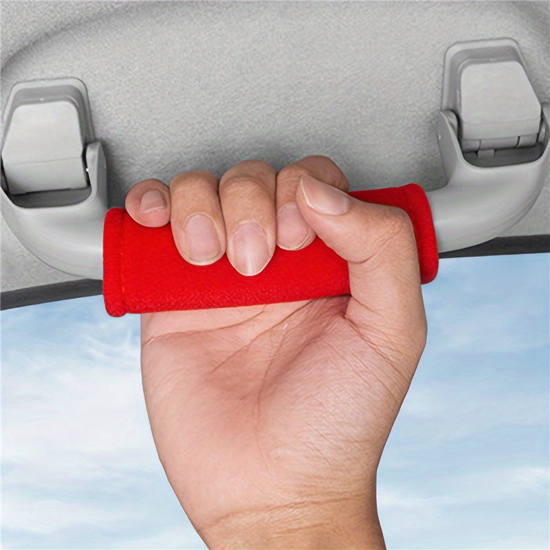 4-Pack Nylon Short Plush Car Door Handle Covers Anti-Slip Front Decor Sleeves