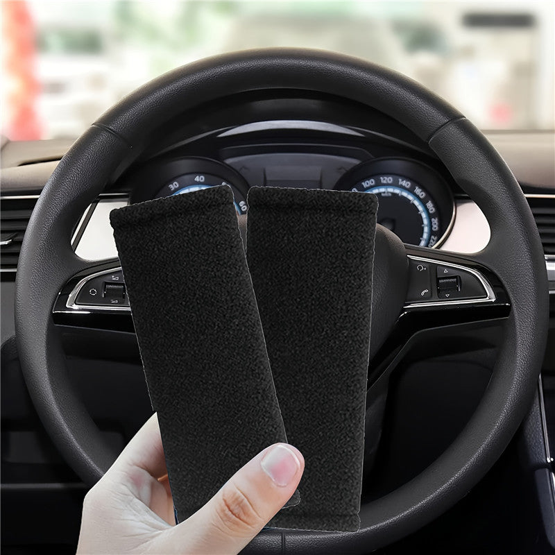 4-Pack Nylon Short Plush Car Door Handle Covers Anti-Slip Front Decor Sleeves