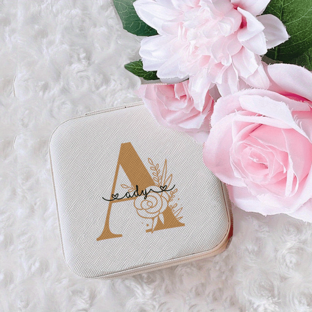 Персонализированная шкатулка для цветов из кожи для женщин, хранение колец, серег, браслетов