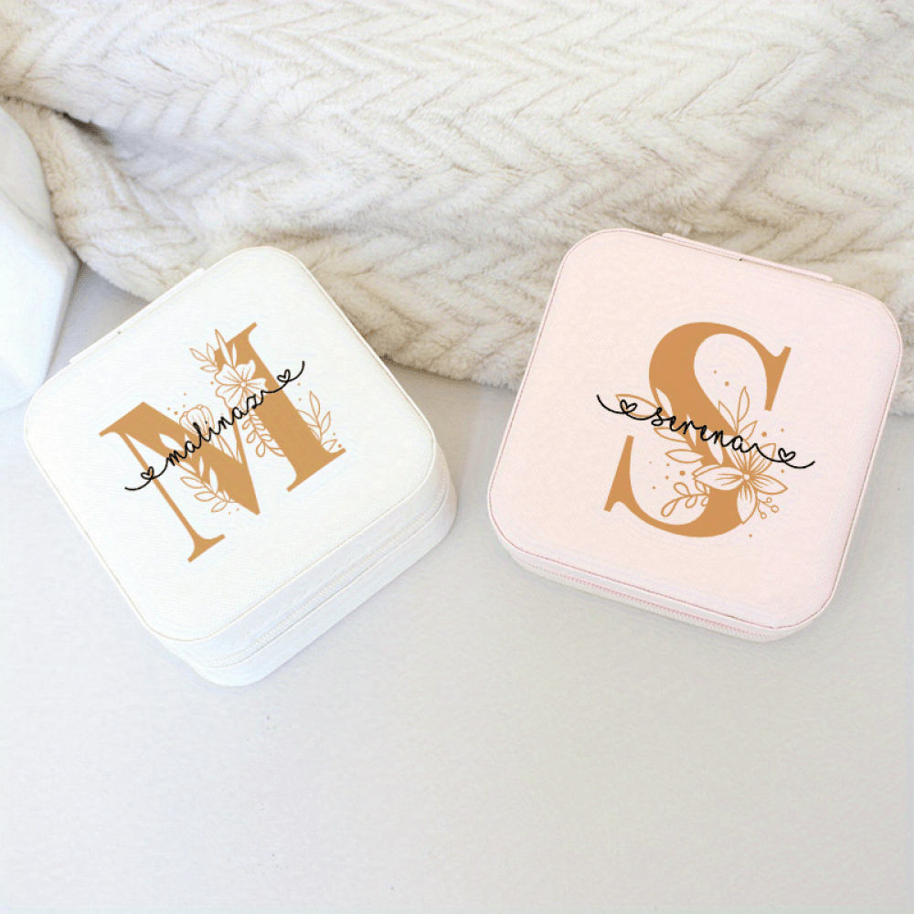 Персонализированная шкатулка для цветов из кожи для женщин, хранение колец, серег, браслетов