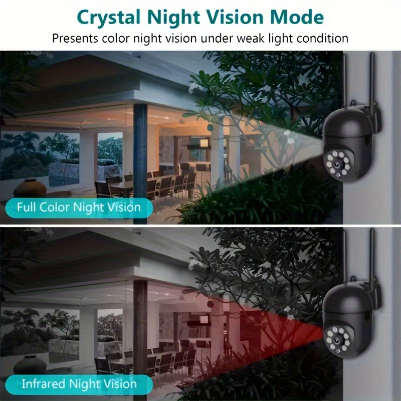 2.4G WiFi Wireless Security Camera 1080p Night Vision Motion Tracking Indoor Outdoor Wall Mount