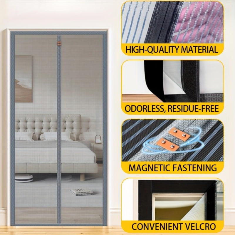 Магнитная экранная дверь, прочная сетка, барьер от насекомых, установка без рук