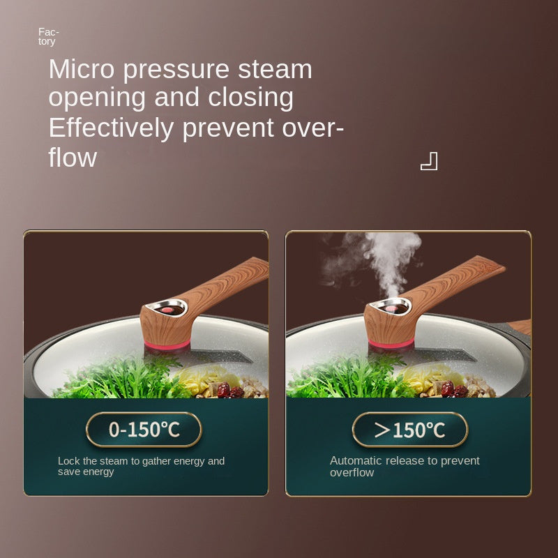 Wok antiadherente negro y olla de piedra para arroz para cocinas de gas y eléctricas