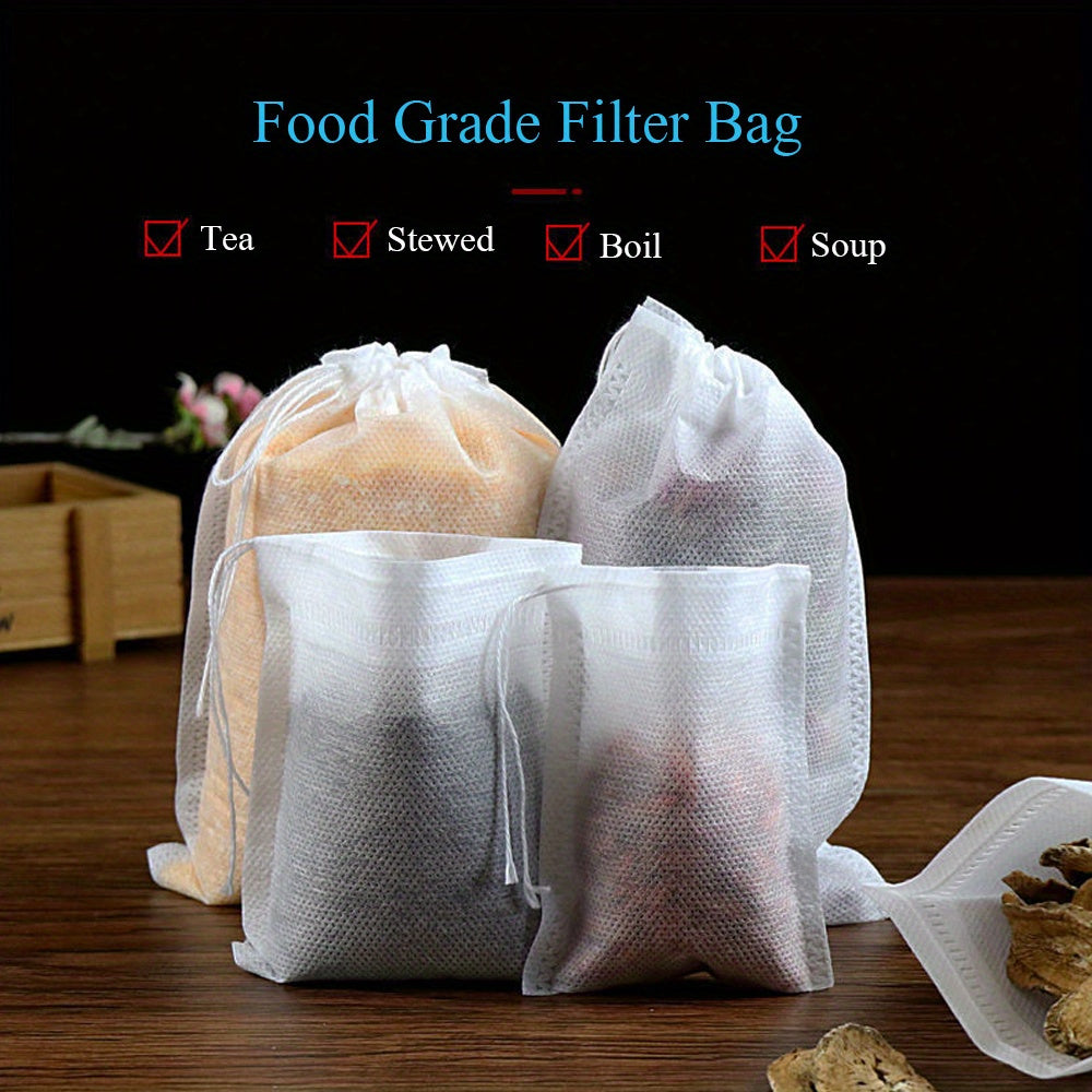 100 Nonwoven Tea Bags for Spice Tea Infusers, Disposable, Suitable for Restaurants and Parties
