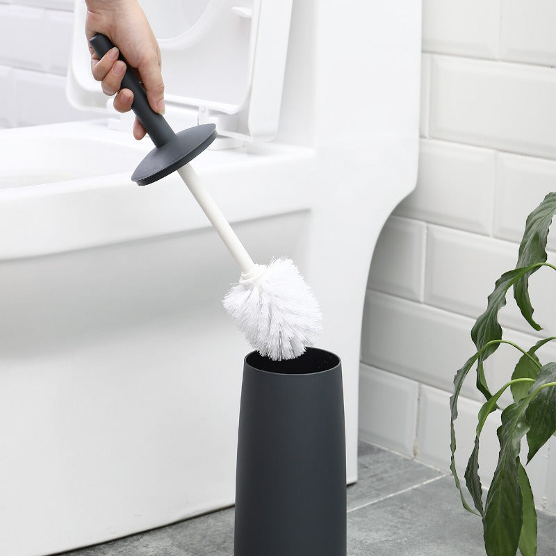Contemporary Japanese Toilet Brush Set with Holder, Effortless Bathroom Cleaning