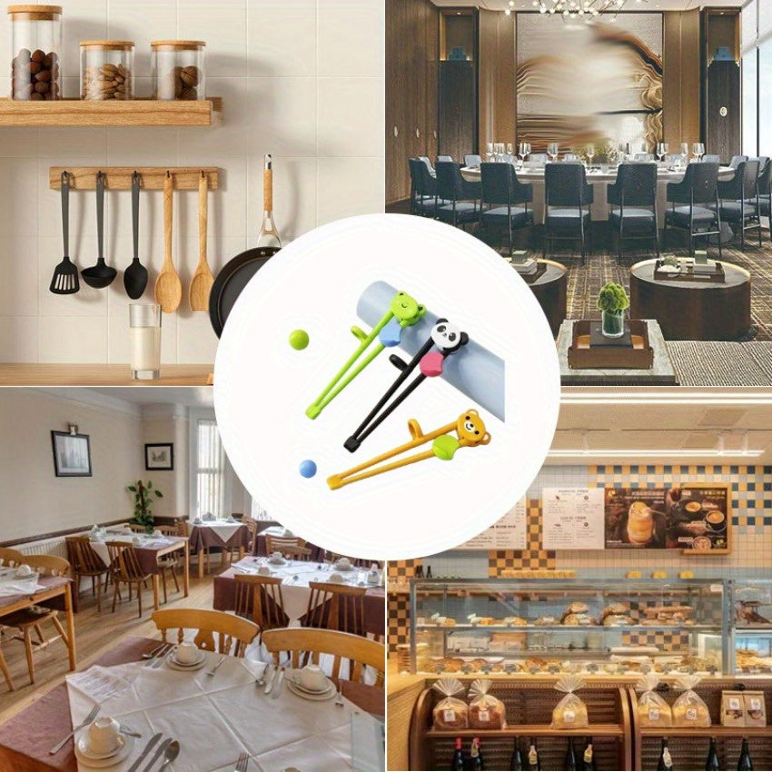 3 мультяшные палочки для еды для легкого обучения, идеально подходят для дома и общежития