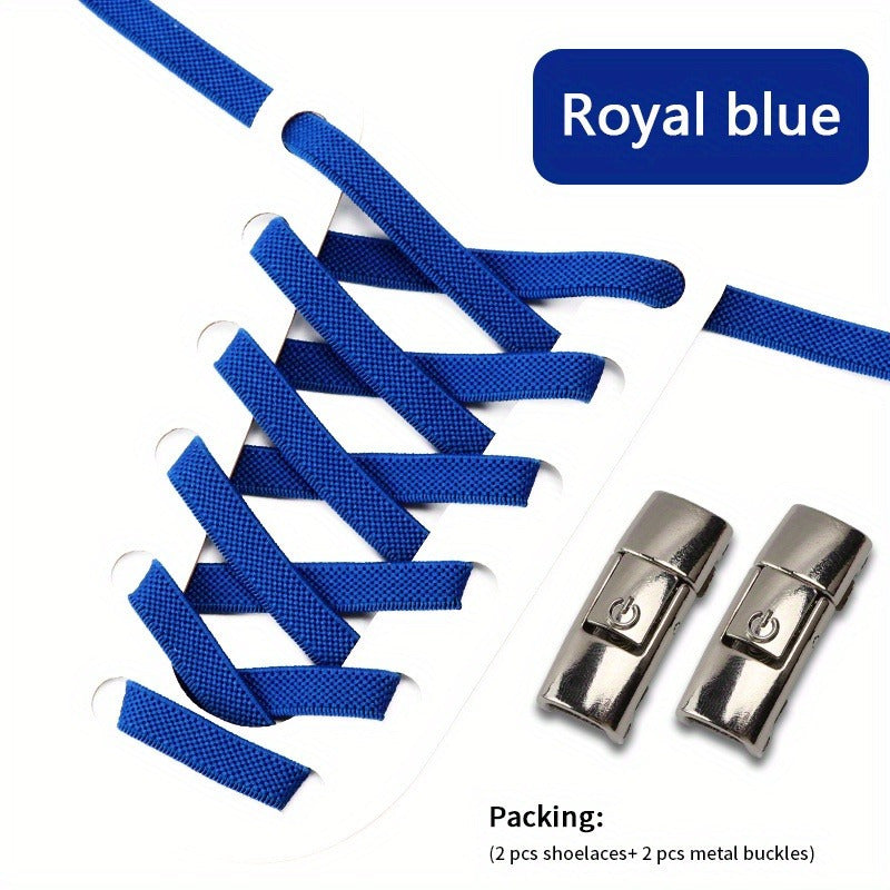 Adjustable Elastic Shoelaces for Men and Women – Metal Buckles, Sports and Casual