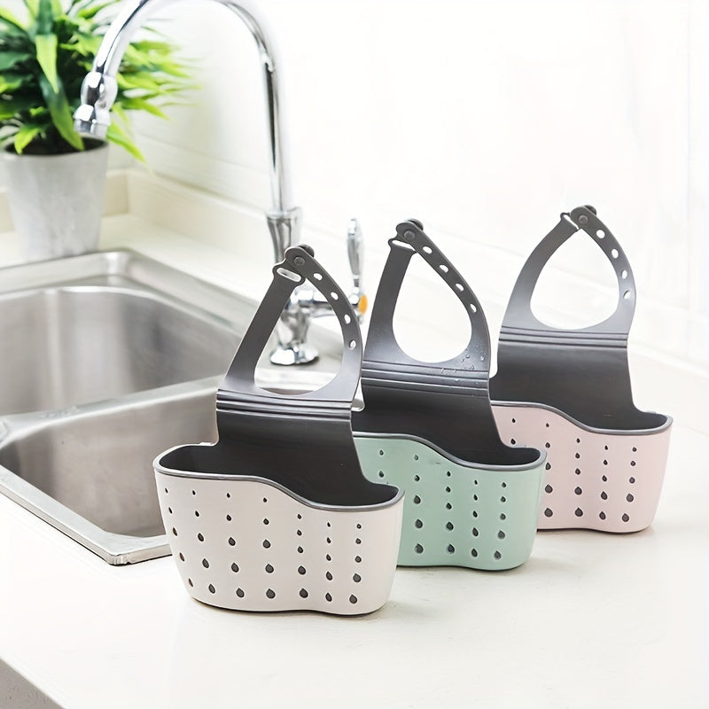 Adjustable Silicone Sink Caddy Kitchen Organizer for Sponges and Supplies