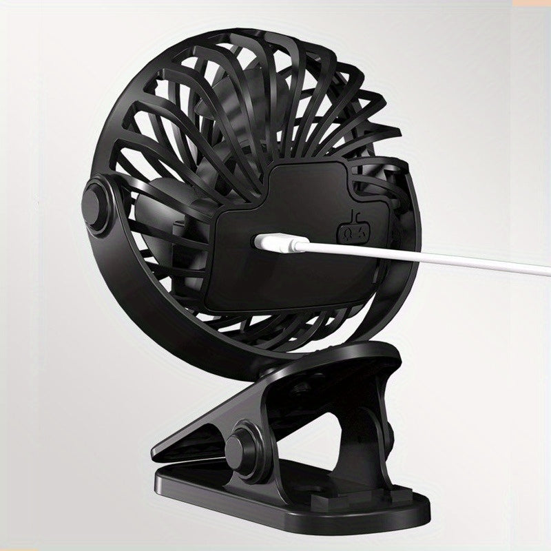 Mini Portable USB Clip Fan with Charging, Desktop and Wall Mount, Small Electric Fan