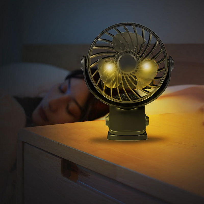 Mini Portable USB Clip Fan with Charging, Desktop and Wall Mount, Small Electric Fan