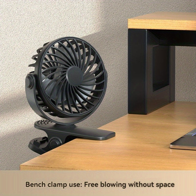 Mini Portable USB Clip Fan with Charging, Desktop and Wall Mount, Small Electric Fan
