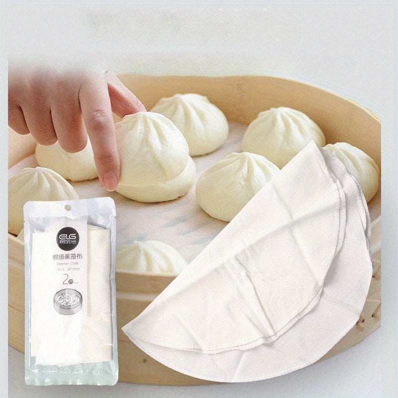 Set of 2 Non-Stick Steamer Cloths Reusable Washable for Buns and More