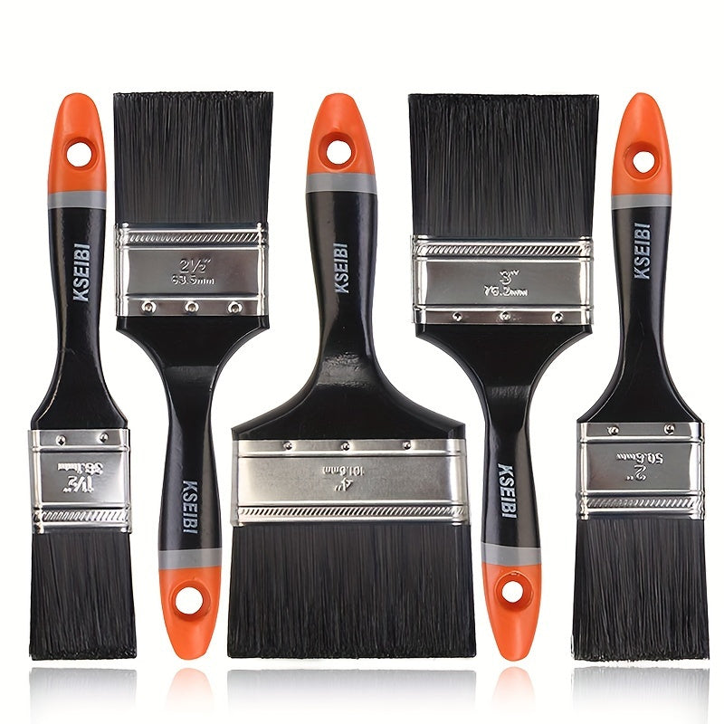 6-Piece Paint Brush Set with Tapered Bristles and Durable Handles for Walls Cabinets Fences