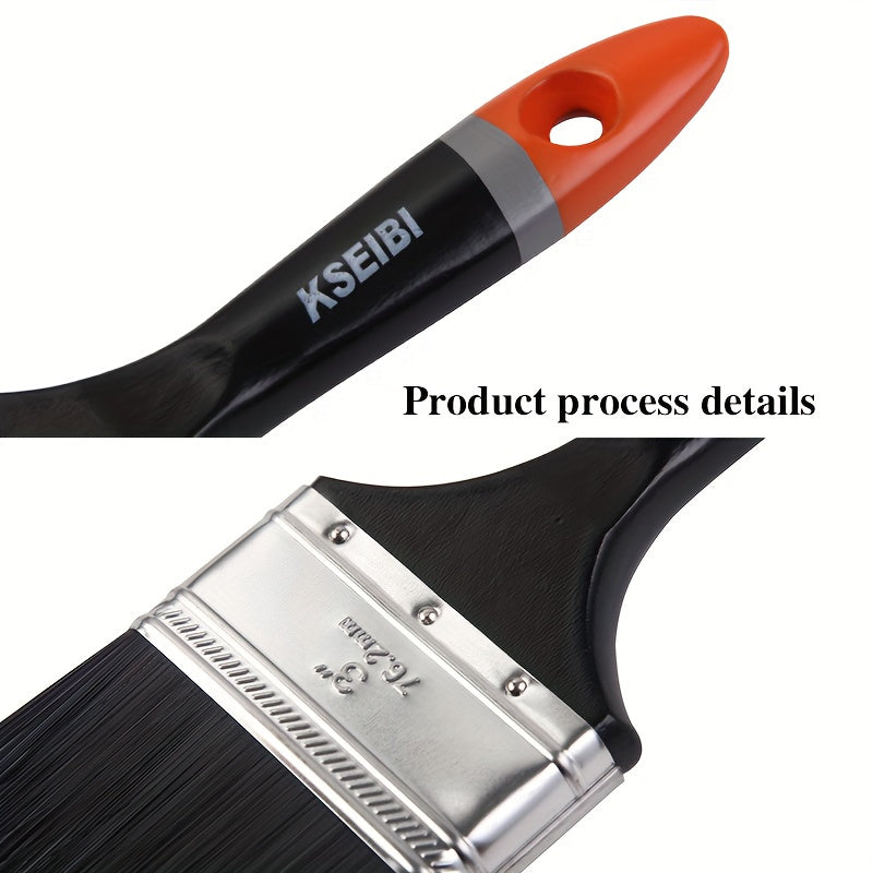 6-Piece Paint Brush Set with Tapered Bristles and Durable Handles for Walls Cabinets Fences