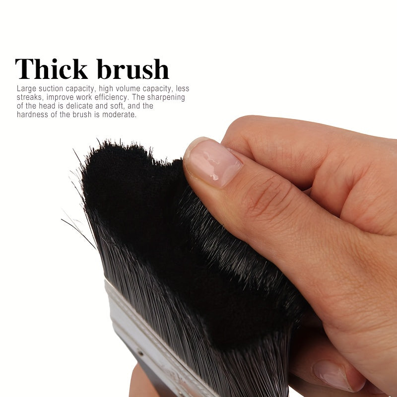 6-Piece Paint Brush Set with Tapered Bristles and Durable Handles for Walls Cabinets Fences