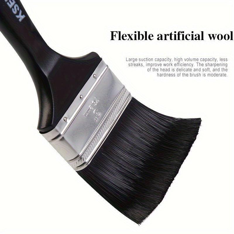 6-Piece Paint Brush Set with Tapered Bristles and Durable Handles for Walls Cabinets Fences