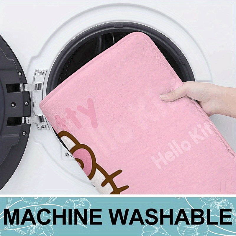 Cute Cartoon Door Mat Non-Slip Machine Washable Polyester Rug for Living Room Bedroom Bathroom
