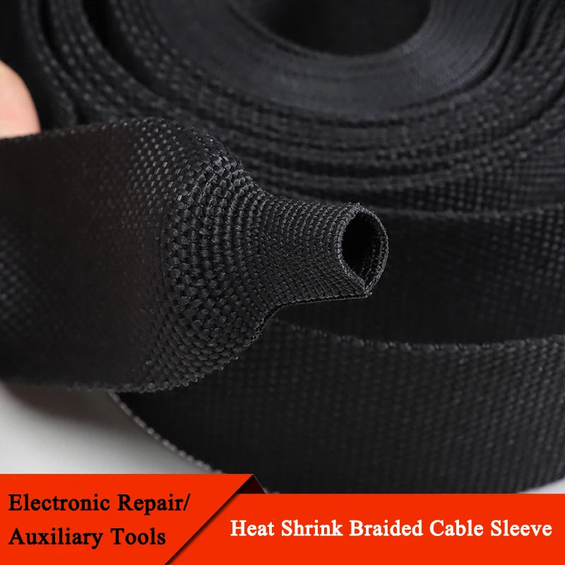 Heat Shrink Braided Cable Sleeve 12-90mm Insulation Flame Retardant Wire Wrap