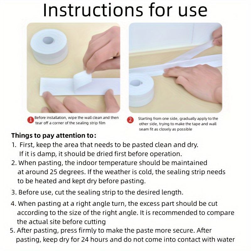 Waterproof Caulk Strip Self-Adhesive Sealing Tape for Kitchen Bathroom