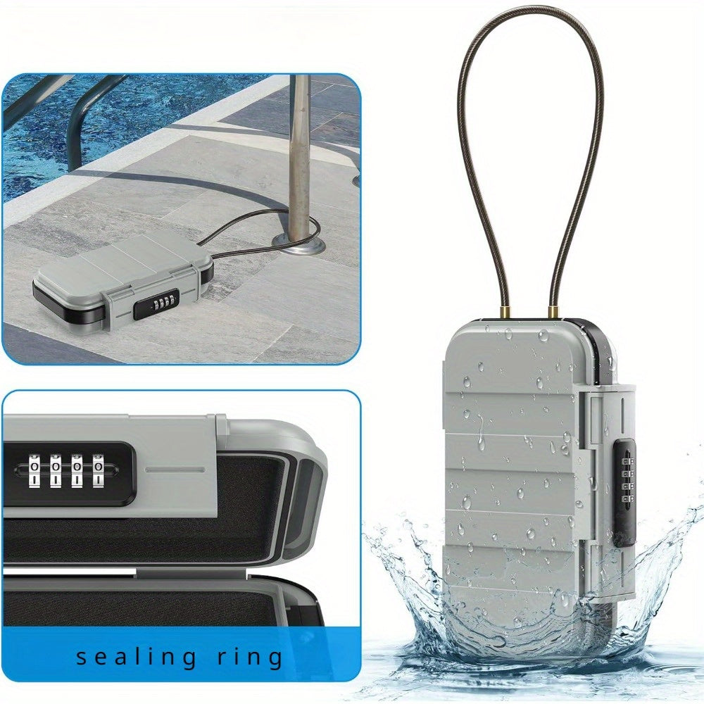 Caja de seguridad combinada impermeable con cadena desmontable para almacenamiento en el hogar y la oficina
