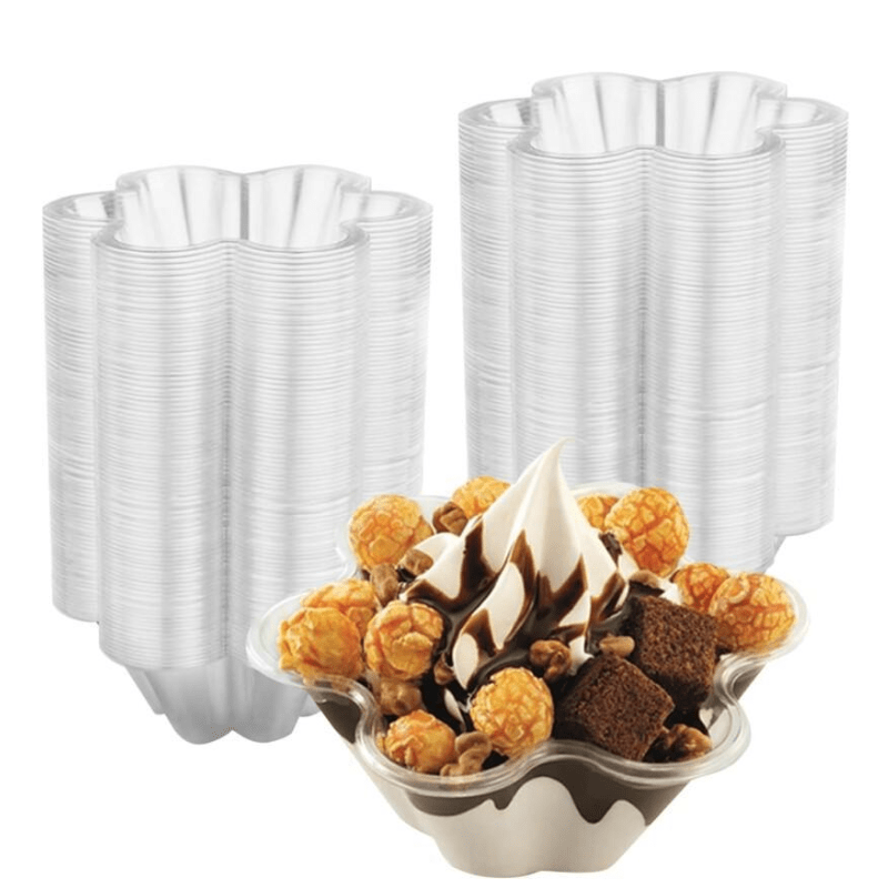 Transparent Plum Plastic Ice Cream Bowls Set of 50 or 100