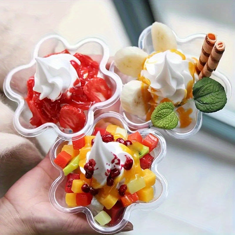 Transparent Plum Plastic Ice Cream Bowls Set of 50 or 100