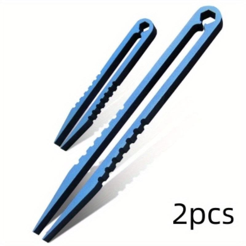 Мини-набор пинцетов из титанового сплава для кемпинга, активного отдыха, путешествий, портативный, 2 шт.