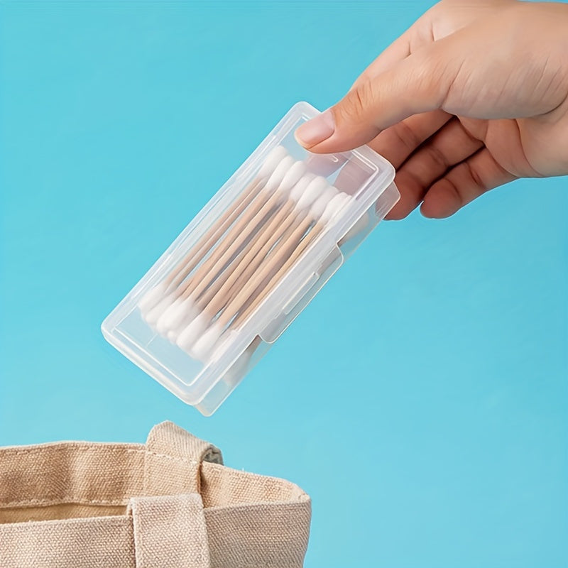 Sayohat uchun plastmassa saqlash qutisi tish qog'ozlari, tamponglar va og'iz parvarishi uchun