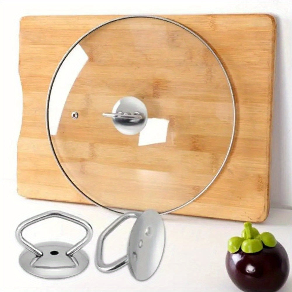 Juego de 4 agarraderas de tapa de acero inoxidable para olla, resistentes al calor, reemplazos para utensilios de cocina