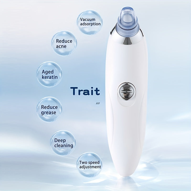 Portable Blackhead Remover Tool with 4 Probes Battery-Powered Facial Pore Cleaner