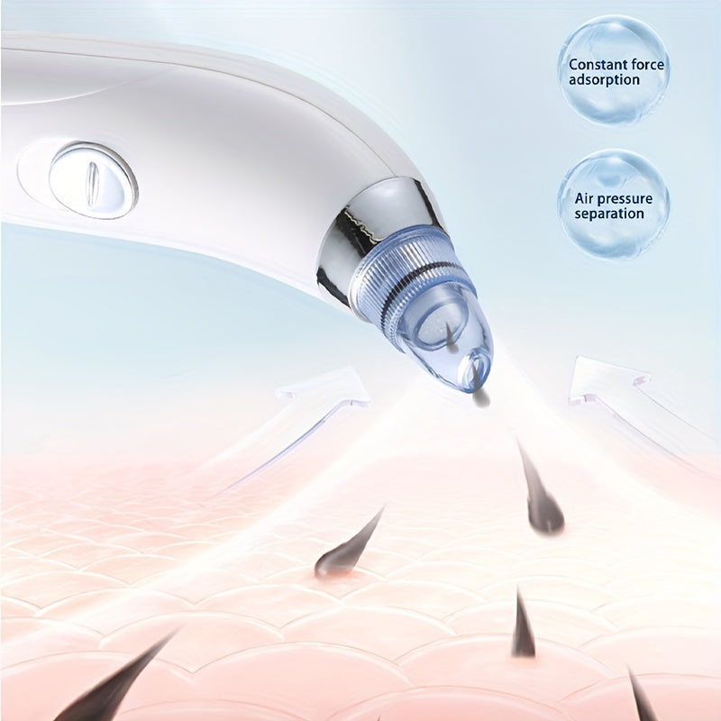 Portable Blackhead Remover Tool with 4 Probes Battery-Powered Facial Pore Cleaner