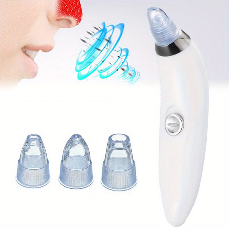 Portable Blackhead Remover Tool with 4 Probes Battery-Powered Facial Pore Cleaner